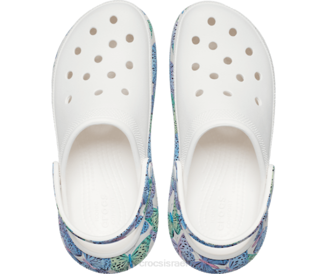 נעליים il Crocs נשים לרסק סתימת פרפר לבן/רב 2DZ4121