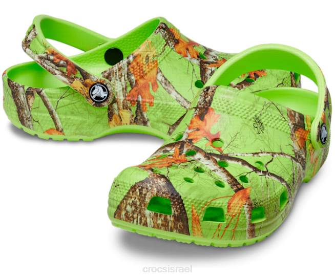 נעליים il Crocs נשים צבעי קצה קלאסיים של עץ אמיתי נסתמים ליים 2DZ4131