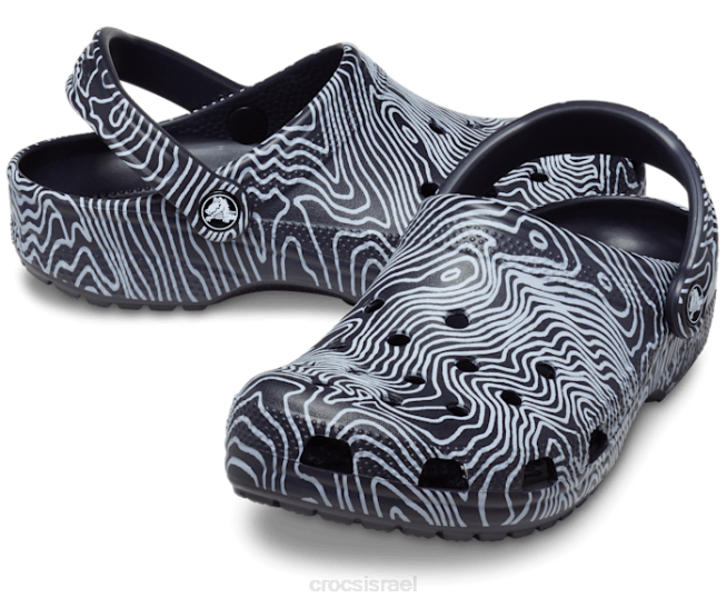 נעליים il Crocs נשים סתימה טופוגרפית קלאסית חיל הים/מולטי עמוק 2DZ4137
