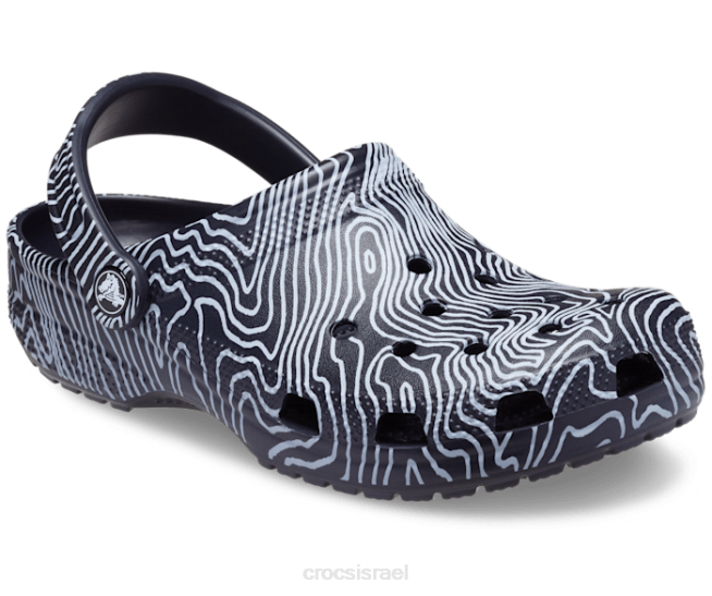נעליים il Crocs נשים סתימה טופוגרפית קלאסית חיל הים/מולטי עמוק 2DZ4137