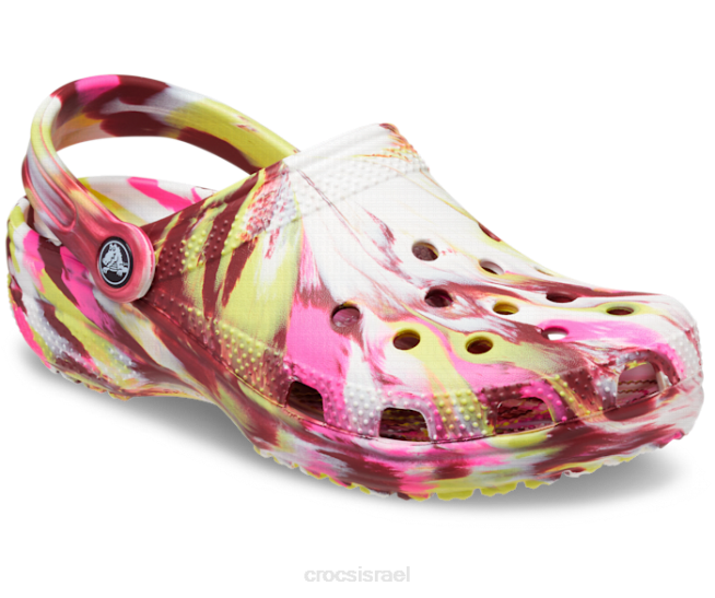 נעליים il Crocs נשים קבקב שיש קלאסי ורוד חשמלי/מולטי 2DZ4159