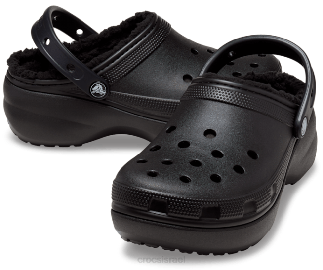 נעליים il Crocs נשים סתימה מרופדת פלטפורמה קלאסית שָׁחוֹר 2DZ4164