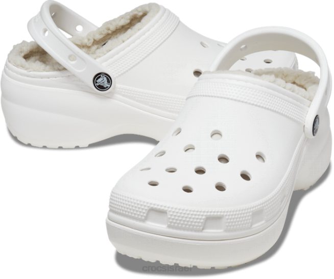 נעליים il Crocs נשים סתימה מרופדת פלטפורמה קלאסית לבן 2DZ4165