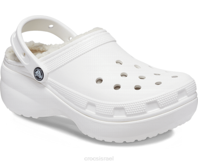 נעליים il Crocs נשים סתימה מרופדת פלטפורמה קלאסית לבן 2DZ4165