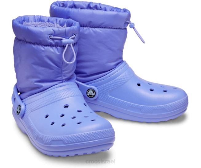 נעליים il Crocs נשים מגף ניאו פאף קלאסי עם קווים סגול דיגיטלי 2DZ4174