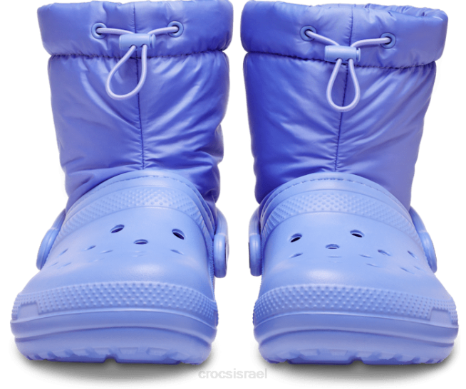 נעליים il Crocs נשים מגף ניאו פאף קלאסי עם קווים סגול דיגיטלי 2DZ4174