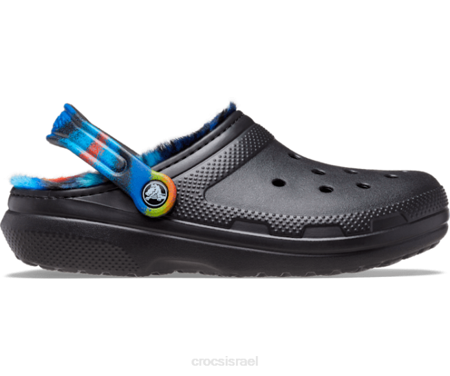 נעליים il Crocs נשים סתימת צבע ריסוס מרופדת פרווה קלאסית שחור/רב 2DZ4176