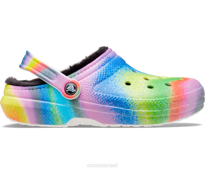 נעליים il Crocs נשים סתימת צבע ריסוס מרופדת פרווה קלאסית לבן/רב 2DZ4177