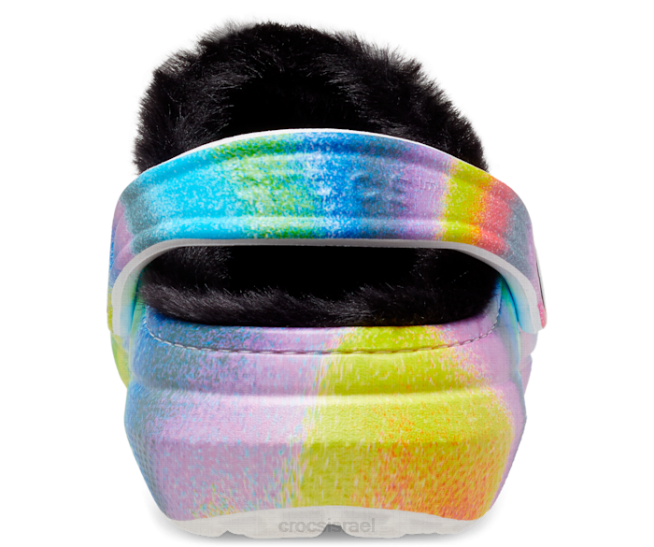 נעליים il Crocs נשים סתימת צבע ריסוס מרופדת פרווה קלאסית לבן/רב 2DZ4177