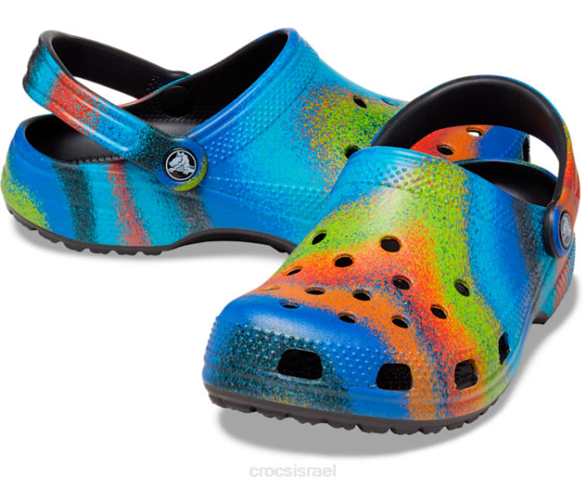 נעליים il Crocs נשים סתימת צבע ריסוס קלאסית שחור/רב 2DZ4196