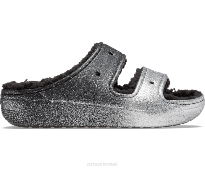 נעליים il Crocs נשים סנדל נצנצים קלאסי מפנק כסף שחור 2DZ4235
