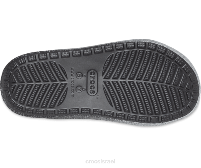 נעליים il Crocs נשים סנדל נצנצים קלאסי מפנק כסף שחור 2DZ4235