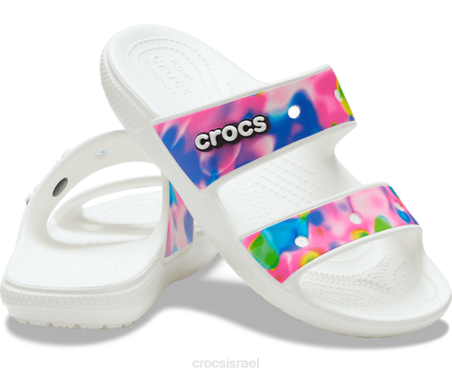 נעליים il Crocs נשים סנדל סולארי קלאסי לבן/ורוד 2DZ4310