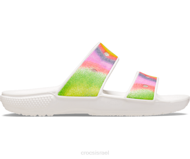 נעליים il Crocs נשים סנדל צבע ספריי קלאסי לבן/רב 2DZ4312