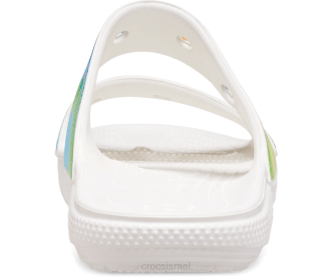 נעליים il Crocs נשים סנדל צבע ספריי קלאסי לבן/רב 2DZ4312