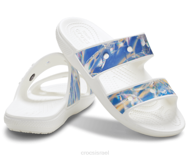 נעליים il Crocs נשים סנדל היפר-אמיתי קלאסי רב/לבן 2DZ4315