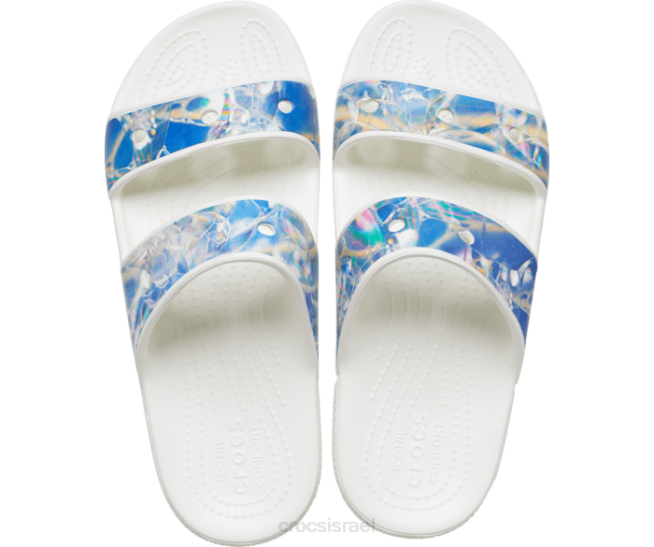 נעליים il Crocs נשים סנדל היפר-אמיתי קלאסי רב/לבן 2DZ4315