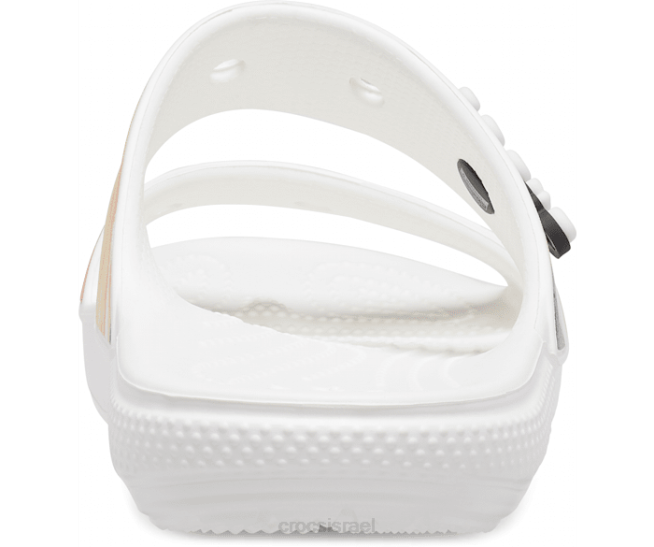 נעליים il Crocs נשים סנדל גרפי קשירה קלאסי לבן/רב 2DZ4320