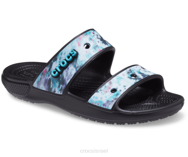 נעליים il Crocs נשים סנדל גרפי קשירה קלאסי רב/שחור 2DZ4321