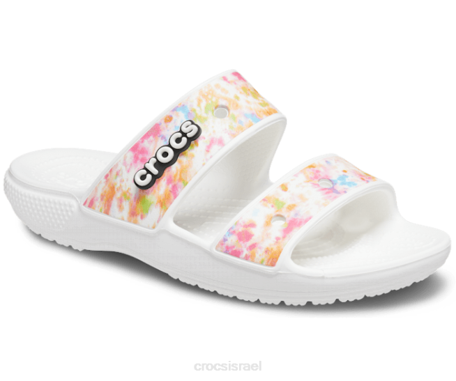נעליים il Crocs נשים סנדל גרפי קשירה קלאסי רב/לבן 2DZ4322