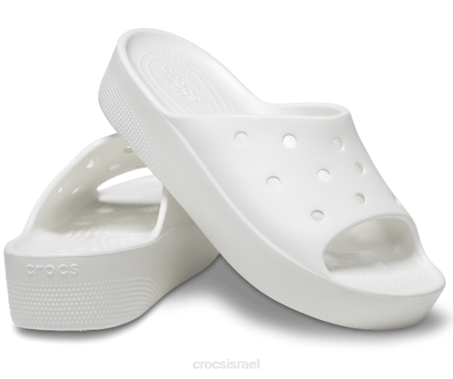 נעליים il Crocs נשים מגלשת פלטפורמה קלאסית לבן 2DZ4345