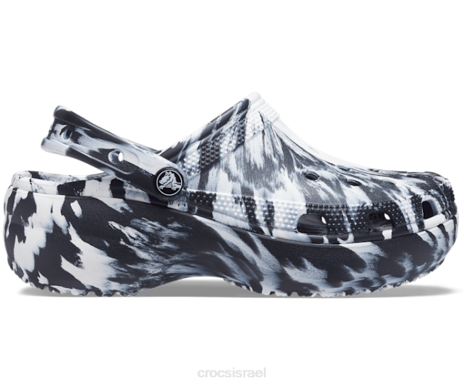 נעליים il Crocs נשים סתימה משישת פלטפורמה קלאסית לבן שחור 2DZ4362