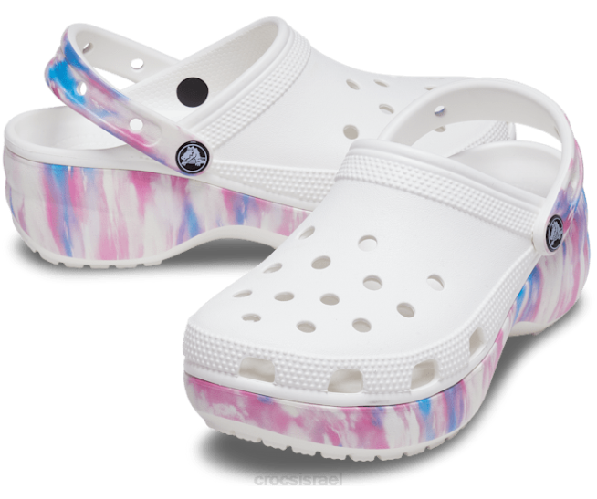 נעליים il Crocs נשים קבק חלומות פלטפורמה קלאסי לבן/רב 2DZ4370