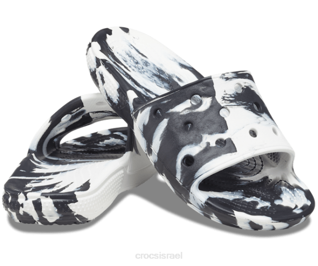 נעליים il Crocs גברים מגלשה קלאסית משיש לבן שחור 2DZ4464