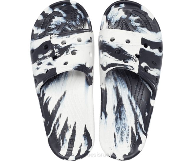 נעליים il Crocs גברים מגלשה קלאסית משיש לבן שחור 2DZ4464