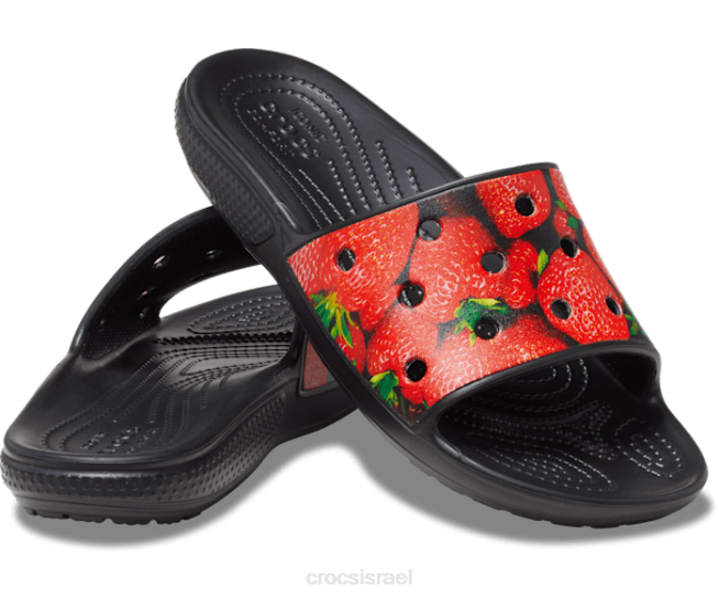 נעליים il Crocs גברים שקופית היפר-אמיתית קלאסית אדום שחור 2DZ4469