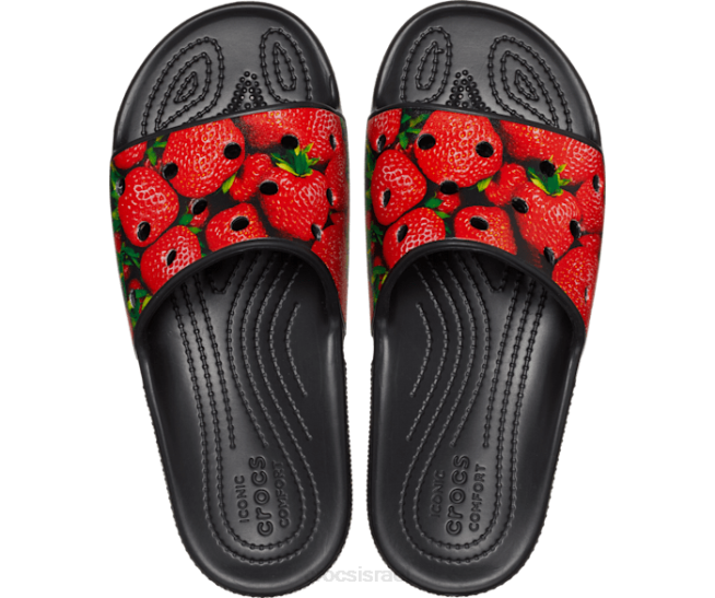 נעליים il Crocs גברים שקופית היפר-אמיתית קלאסית אדום שחור 2DZ4469