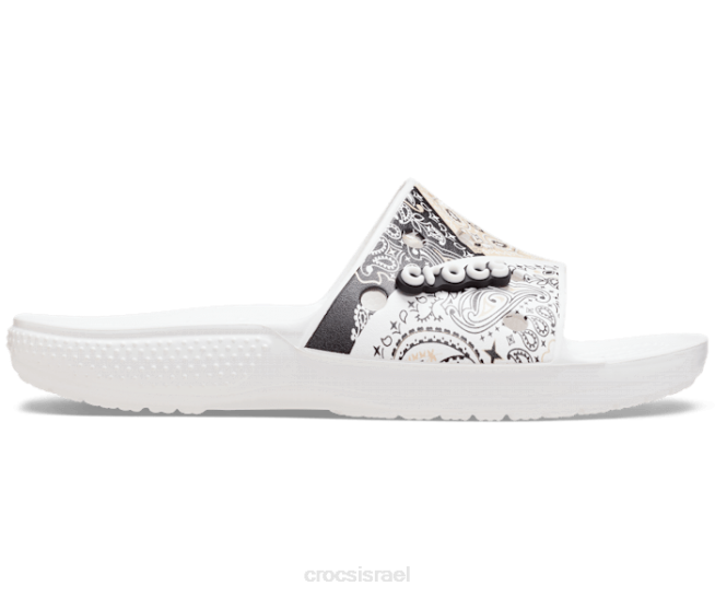 נעליים il Crocs גברים מגלשת בנדנה קלאסית צ'אי/לבן 2DZ4471