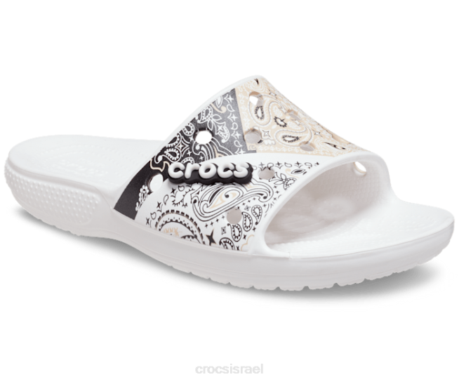נעליים il Crocs גברים מגלשת בנדנה קלאסית צ'אי/לבן 2DZ4471