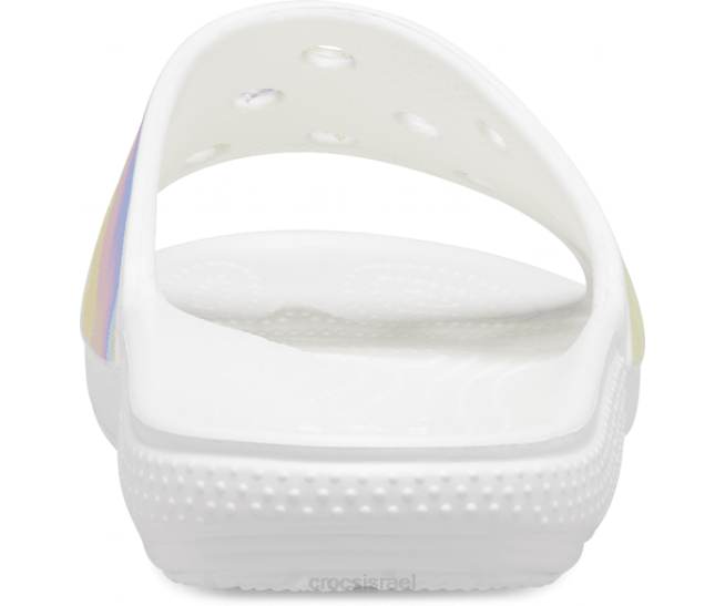נעליים il Crocs גברים שקופית גרפית מעונבת קלאסית לבן/רב 2DZ4474