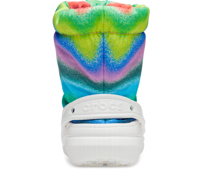 נעליים il Crocs ילדים מגף תרסיס צבעוני ניאו עם קווים קלאסיים לבן/רב 2DZ4561