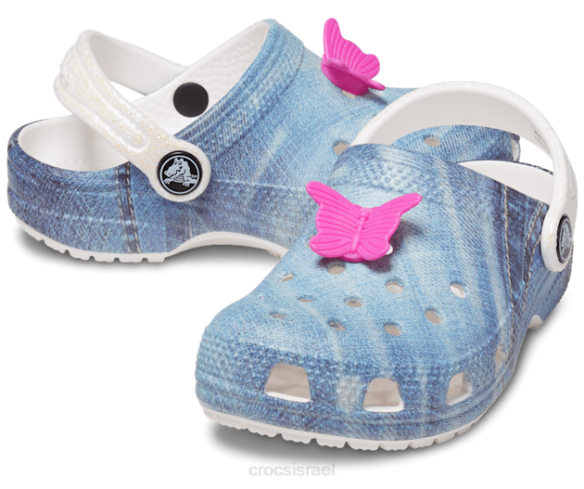 נעליים il Crocs ילדים קבק ג'ינס קלאסי לבן/רב 2DZ4575