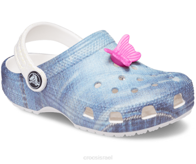 נעליים il Crocs ילדים קבק ג'ינס קלאסי לבן/רב 2DZ4575