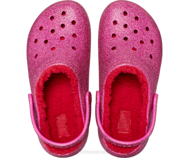 נעליים il Crocs ילדים קבק נצנצים ורודים מרופדים קלאסיים פלפל 2DZ4576
