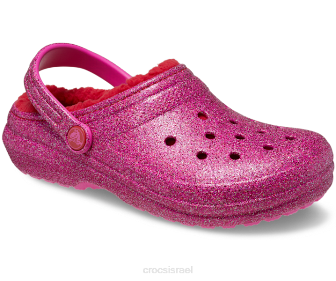 נעליים il Crocs ילדים קבק נצנצים ורודים מרופדים קלאסיים פלפל 2DZ4576