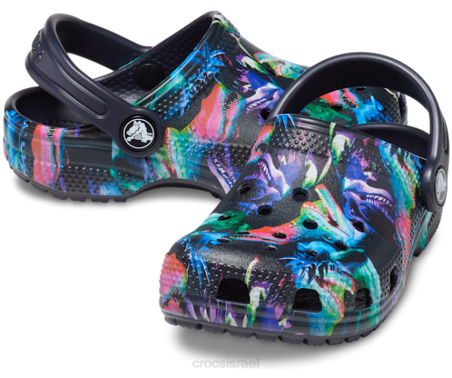 נעליים il Crocs ילדים קבק דינו קלאסי חיל הים/מולטי עמוק 2DZ4577