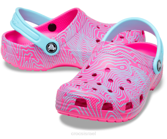 נעליים il Crocs ילדים סתימה טופוגרפית קלאסית מיץ/מולטי 2DZ4579