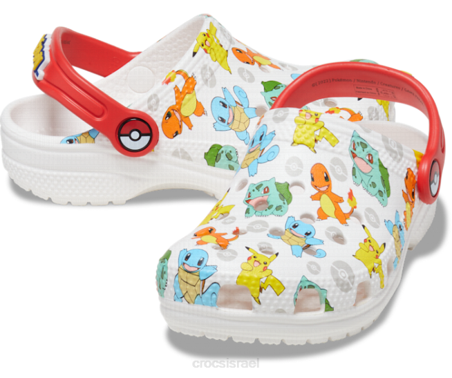 נעליים il Crocs ילדים קבק פוקימון קלאסי לבן/רב 2DZ4589