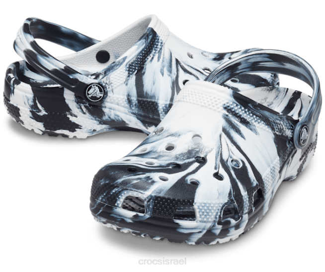 נעליים il Crocs ילדים קבקב שיש קלאסי לבן שחור 2DZ4597