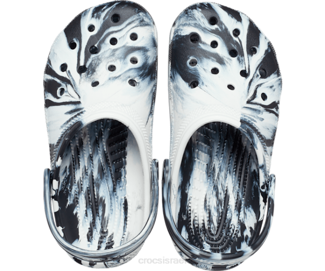 נעליים il Crocs ילדים קבקב שיש קלאסי לבן שחור 2DZ4597