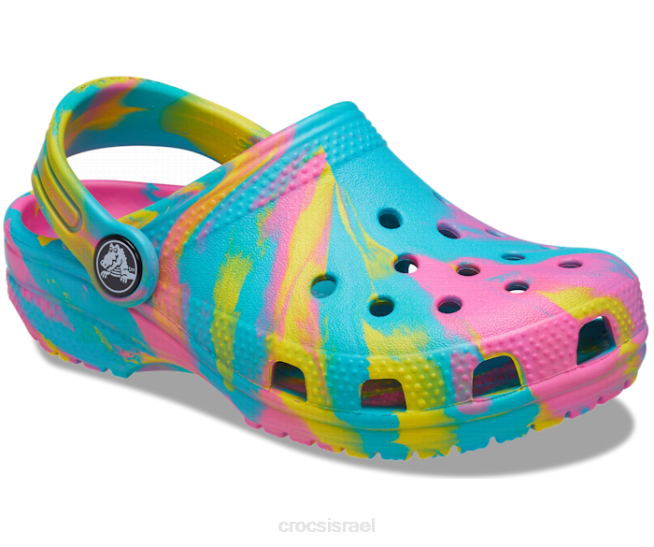 נעליים il Crocs ילדים קבקב שיש קלאסי דיגיטלי אקווה/מולטי 2DZ4607