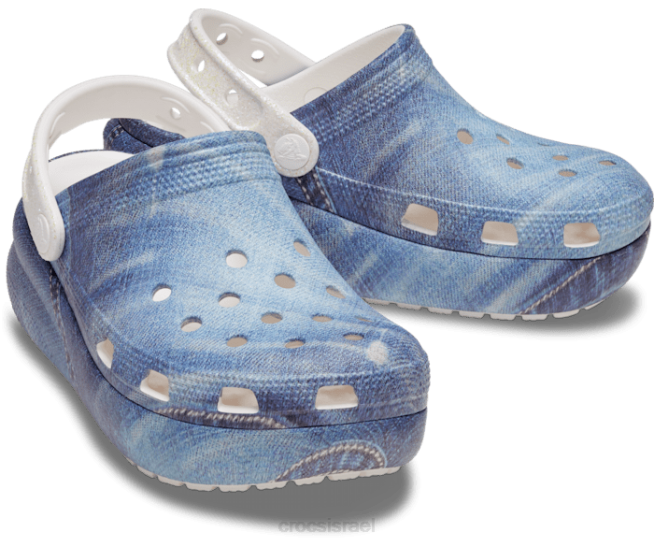 נעליים il Crocs ילדים קבקב ג'ינס חמוד קראש לבן/רב 2DZ4614