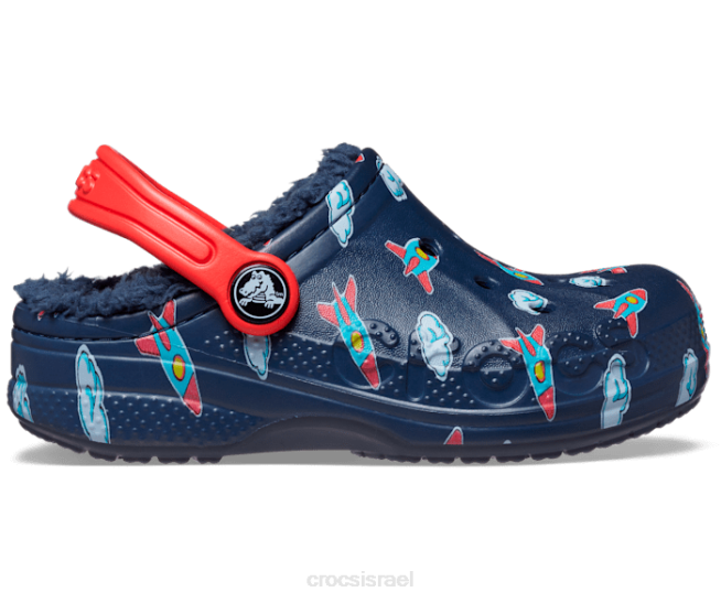נעליים il Crocs ילדים קבקב מודפס מרופד באיה חיל הים/להבה 2DZ4617