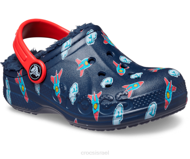 נעליים il Crocs ילדים קבקב מודפס מרופד באיה חיל הים/להבה 2DZ4617