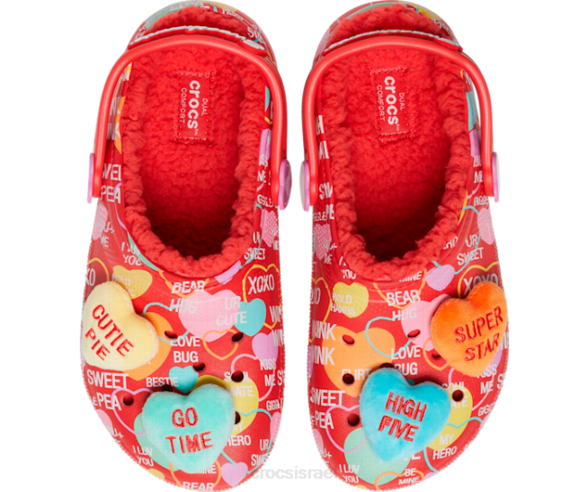 נעליים il Crocs ילדים סתימת מתוקים מוגבהים עם קו קלאסי אָדוֹם 2DZ4627