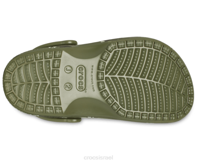 נעליים il Crocs ילדים קבקב מודפס באיה צבא ירוק 2DZ4628